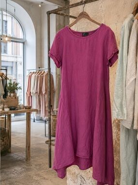 NWT Fenini Linen High-Low Dress | Size L